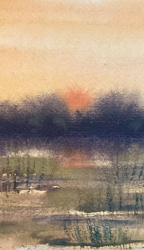 Marsh pools at Sunset, Dorset by Samantha Adams