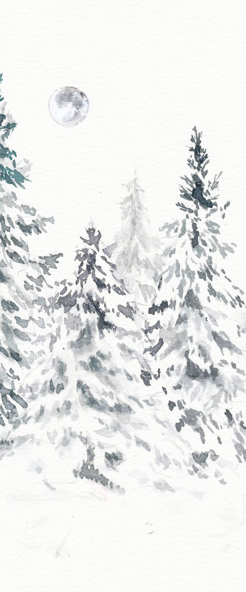 Trees and snow by Doriana Popa