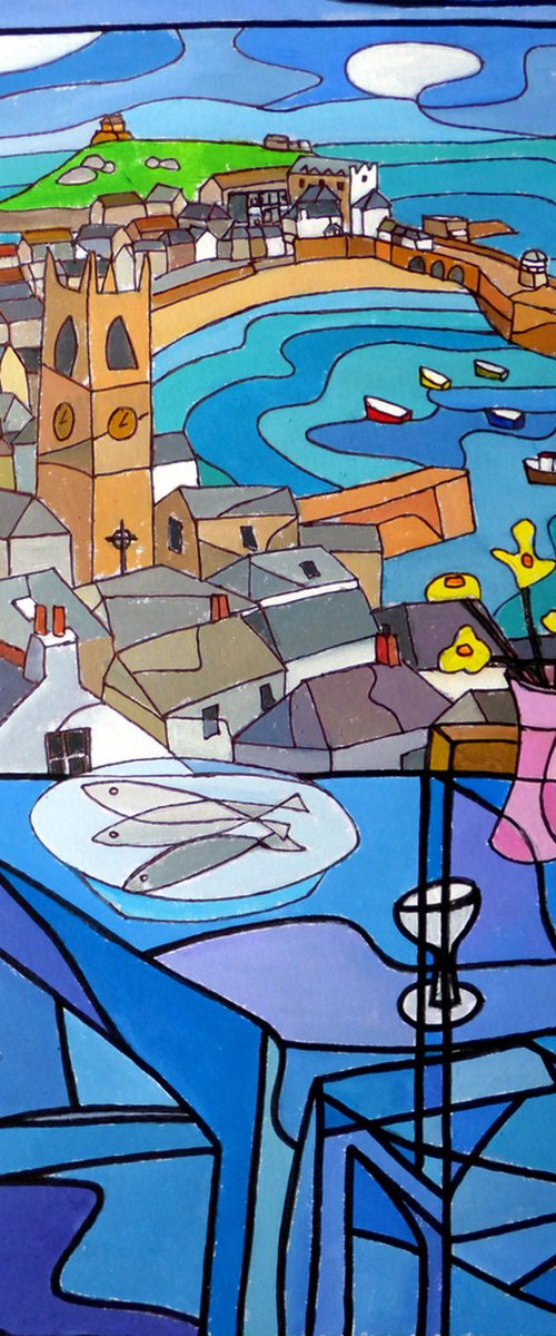 "Fresh fish and flowers with harbour view, St Ives" by Tim Treagust