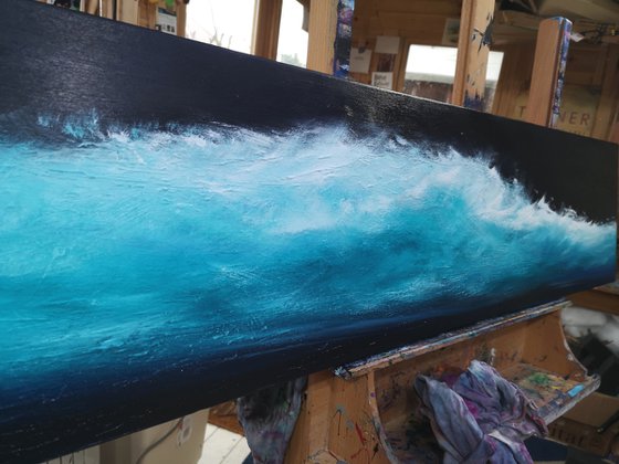 Teal Surf - Surf, Wave Art, Seascape, Storm, Teal