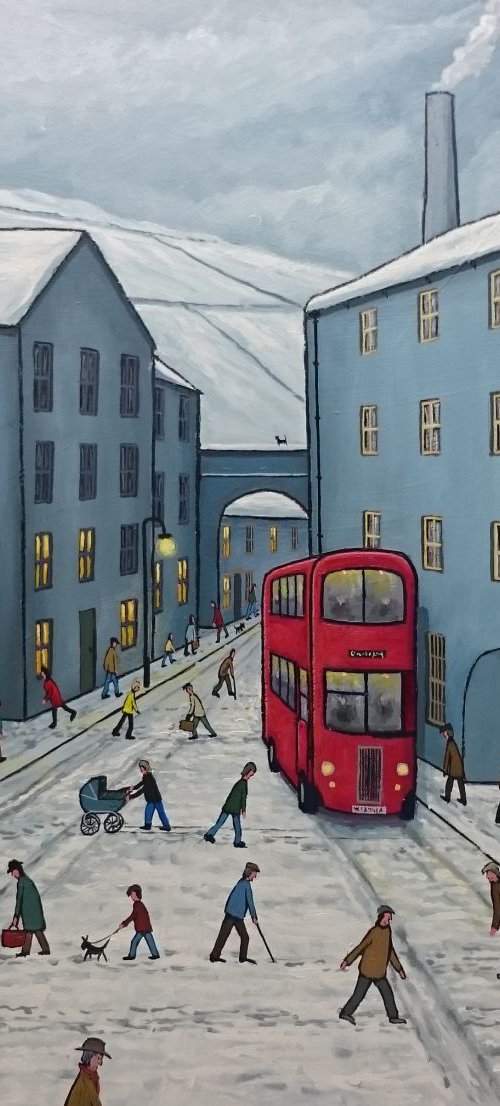 Red Bus in a Grey Town. by Jonathan Shepherd