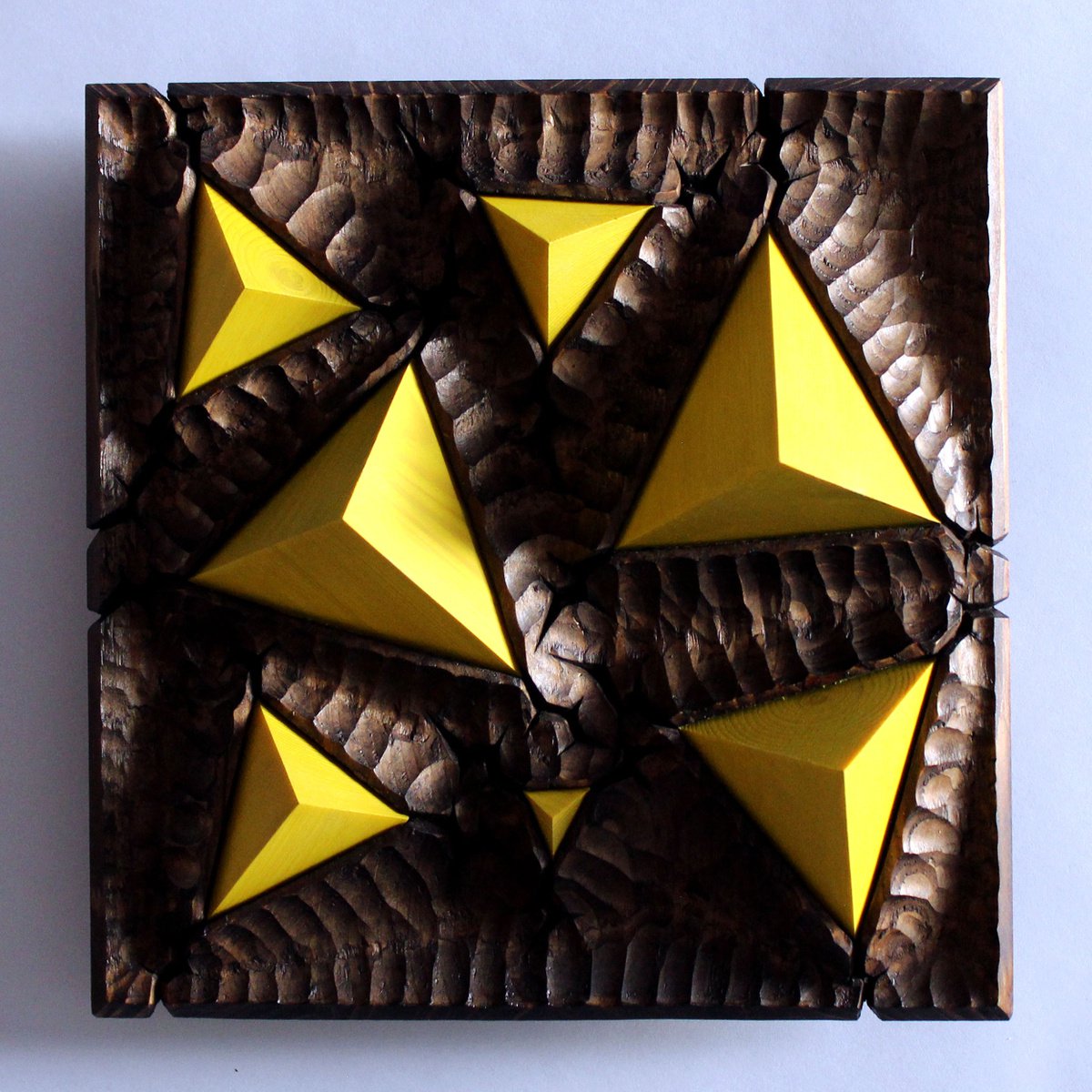 Urban And Pop Abstract Relief By Nikolay Martinov, 8 X 8", "Spring Sprouting Ii", Original Artwork