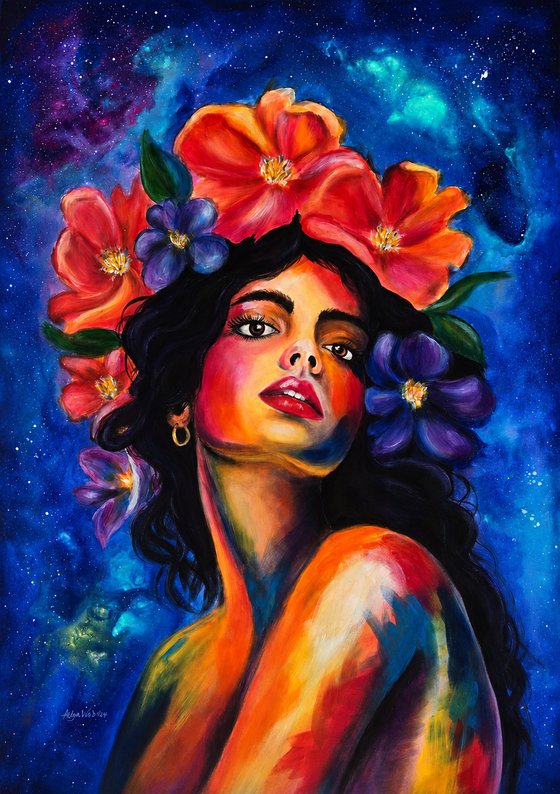Born of Stardust – Cosmic Woman Portrait