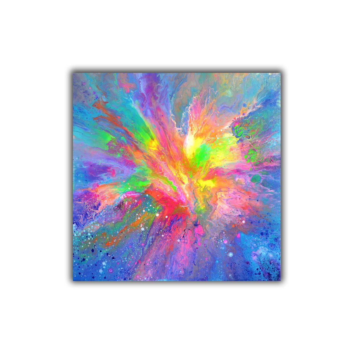 Organic Abstract Acrylic Painting By Soos Tiberiu, 20 X 20", Flowing Energy 40, Original Artwork