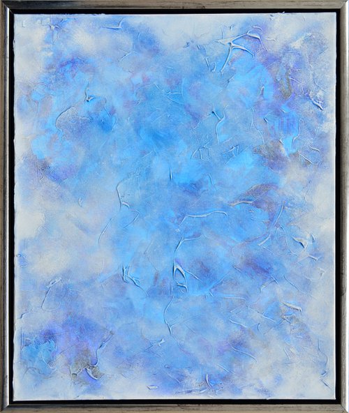 Snow Blizzard - Original Modern Abstract Painting Art on Canvas with Floating Frame Ready To Hang by Jakub DK - JAKUB D KRZEWNIAK