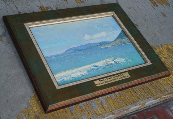 Cloudy. Yachts in the Bali port