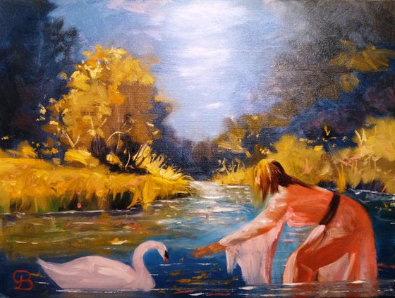 Lady and the swan