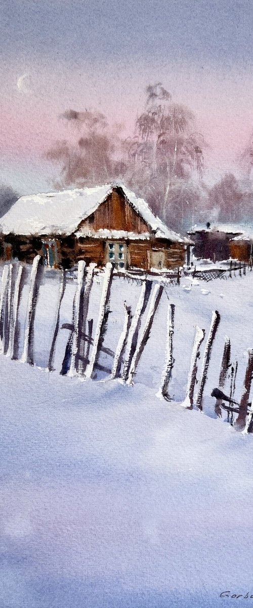 Winter morning. Village #3 by Eugenia Gorbacheva