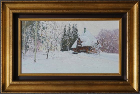 Teremok bathhouse in Abramtsevo in winter