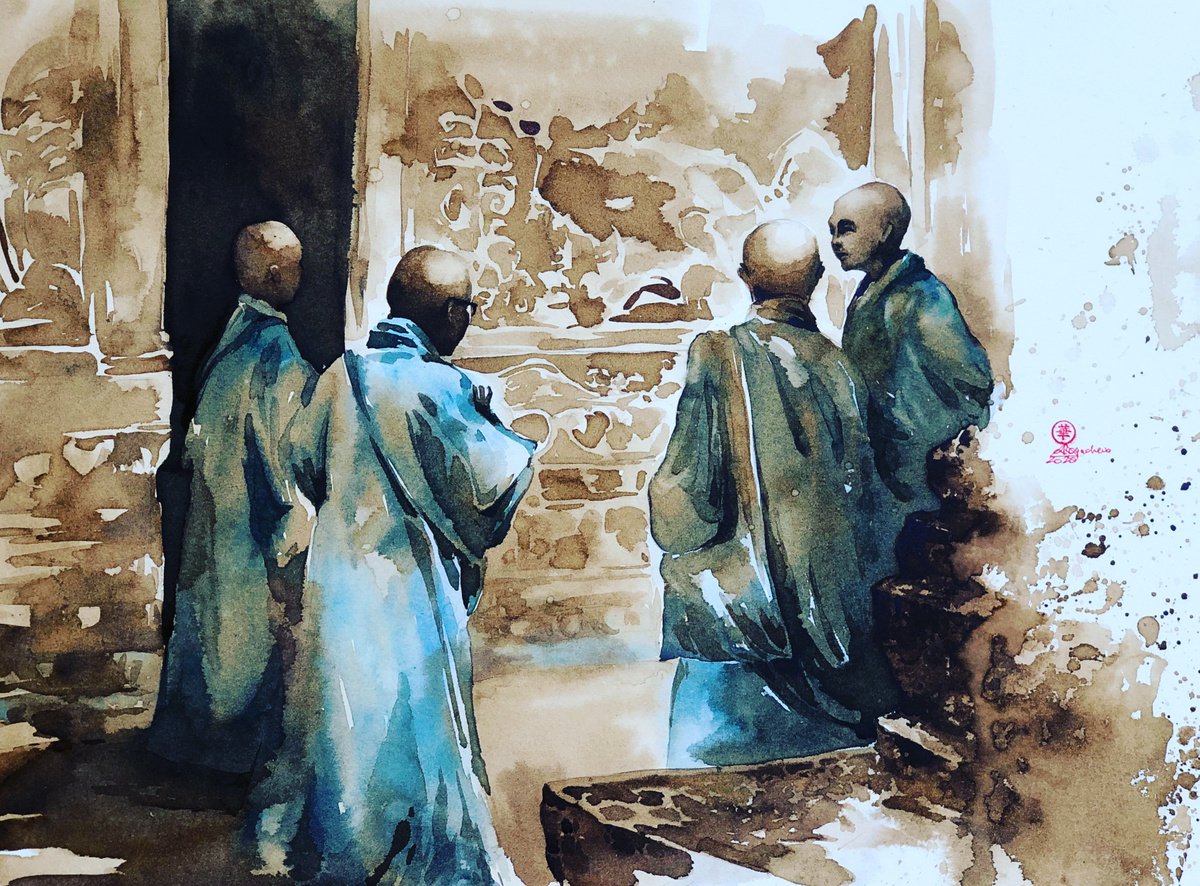 Blue Monks by Larissa Rogacheva