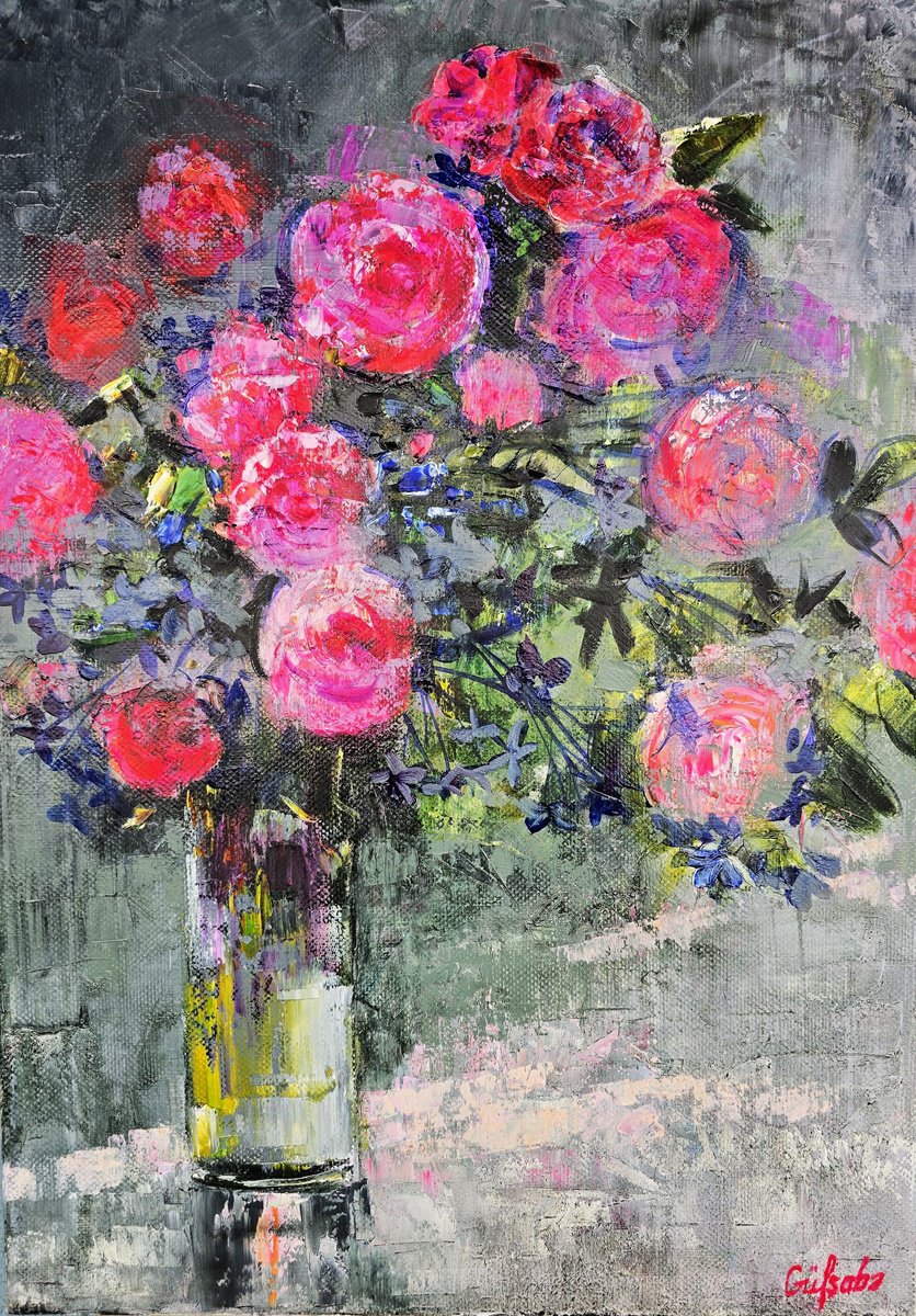 Energy Of Roses By Gulshaba Abbasova, 20 X 28, Artwork For Sale On Artfinder
