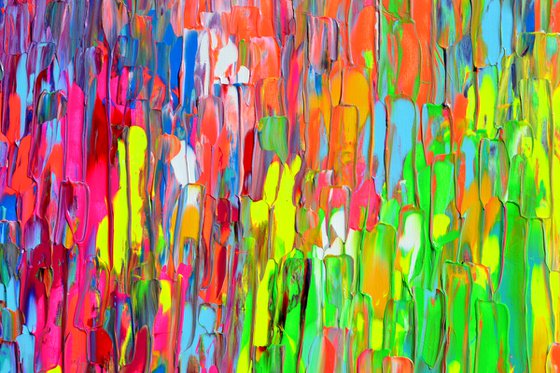 63x31.5'' Large Ready to Hang Colourful Modern Abstract Painting - XXXL Happy Gypsy Dance 11