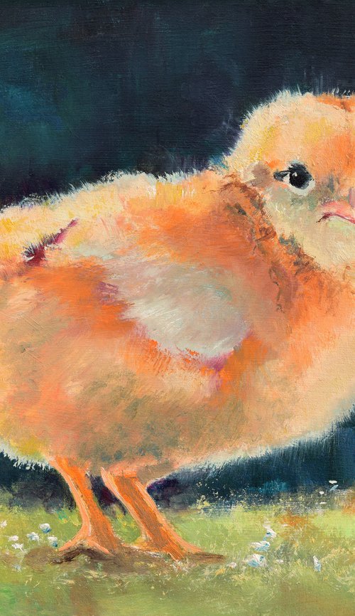 Small cute yellow chick 1 by Lucia Verdejo
