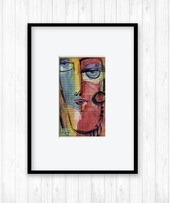 Funky Face 2021-3 - Mixed Media Painting by Kathy Morton Stanion