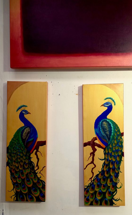 Two Peacocks