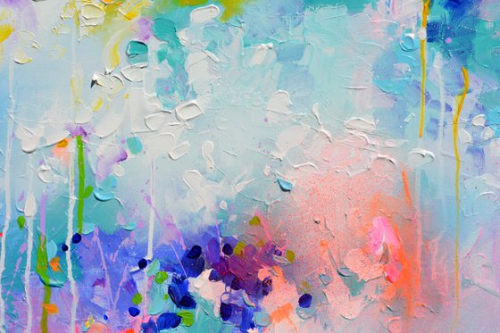 Fresh Moods 83 - Large Abstract Pallet Knife Relief Painting