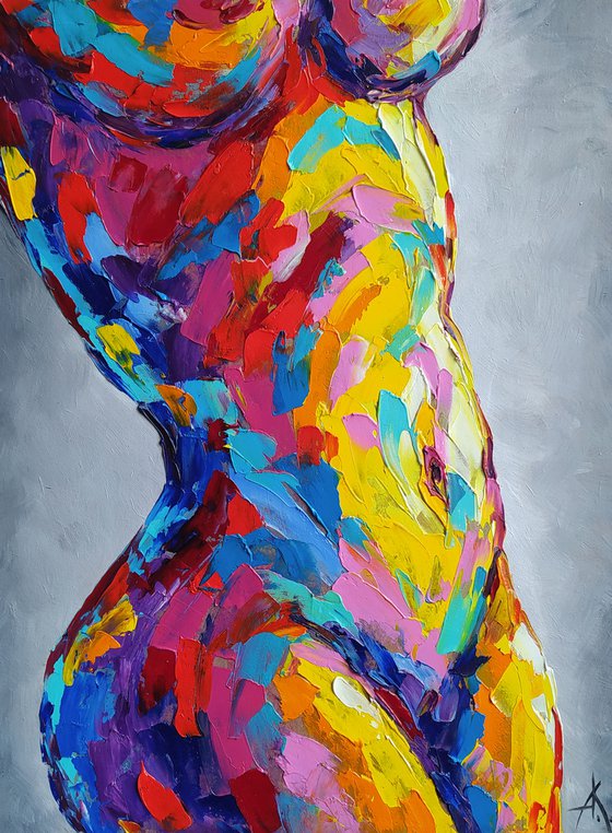 Body curves - nude, erotic, gift for him, gift for man, nu body, woman, woman body, oil painting