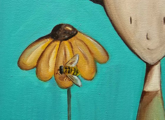 The girl and the bee