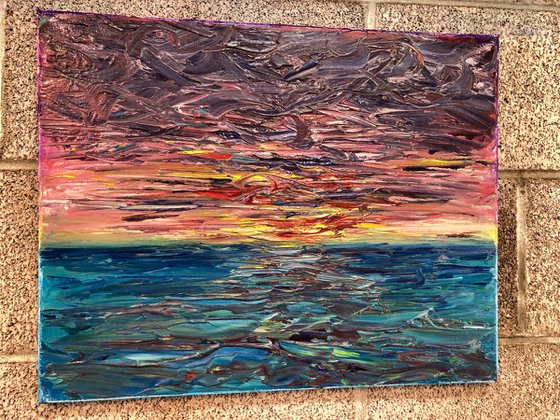 Another Sunset In Impasto Study