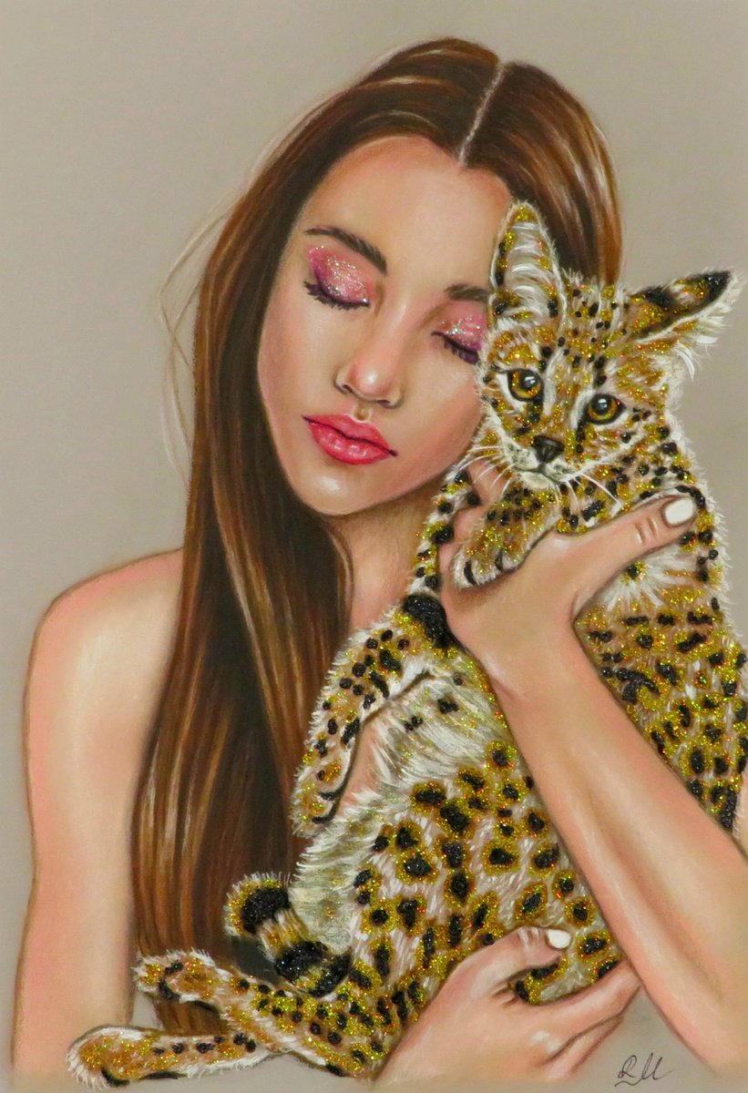 Photorealistic Pastel Drawing , Mio Amico Leopardo By Monika Rembowska, 12 X 17, Artwork For Sale On Artfinder