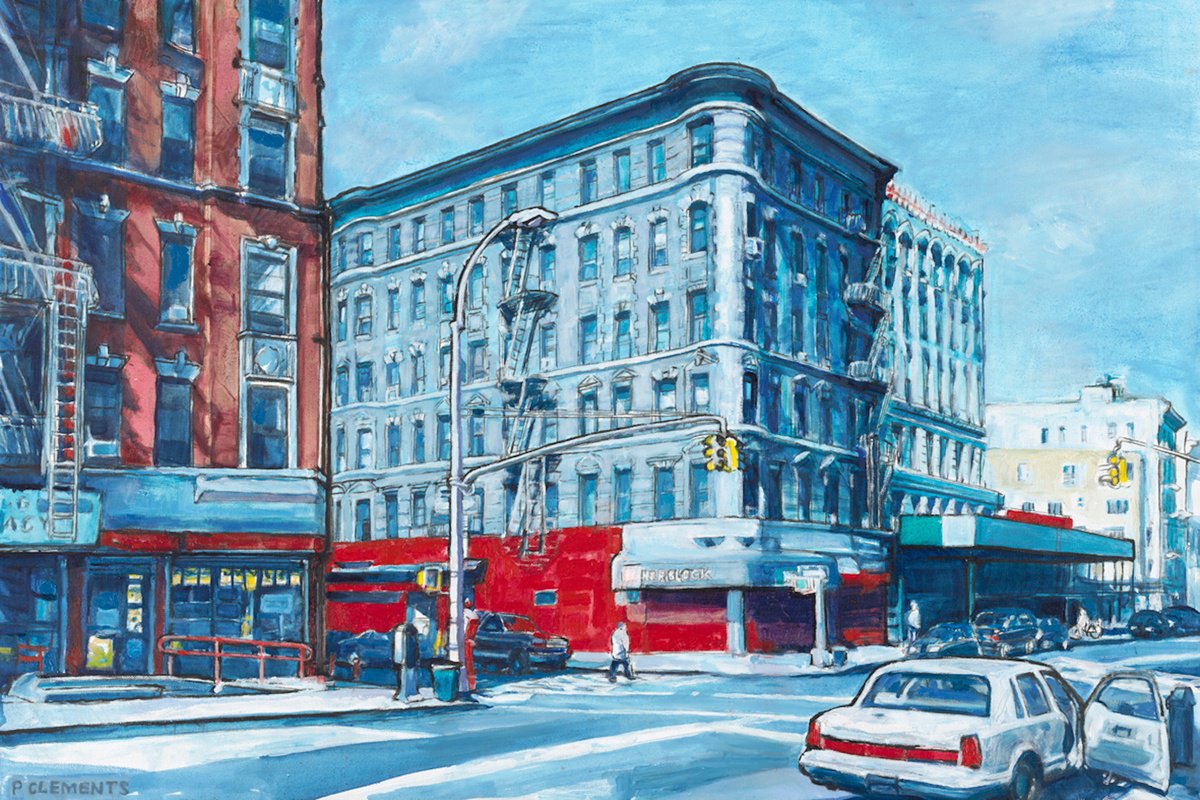 Impressionistic Cityscapes Oil Painting By Patricia Clements, 36 X 24", New York 72 Street, Original Artwork