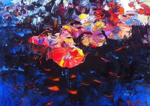 Water Lilies and Goldfishes by Paul Cheng