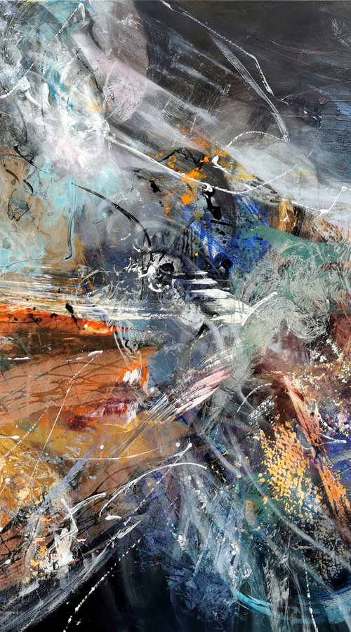 Gigantic XXL painting large scale painting fantastic flight by master Kloska by Kloska Ovidiu