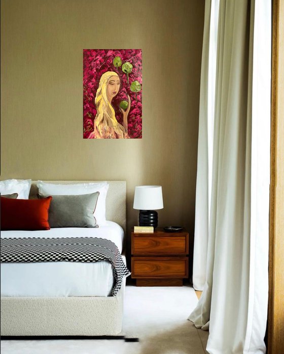 Woman with Apple Original Painting