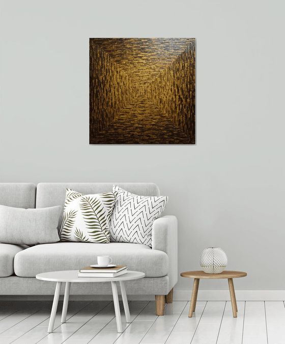 Large gold brown square gradient