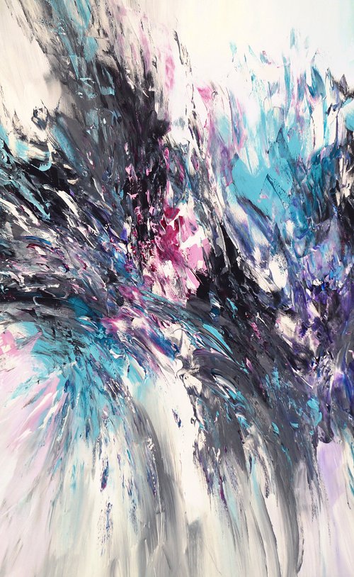 Lavender Turquoise Abstraction D 1 by Peter Nottrott