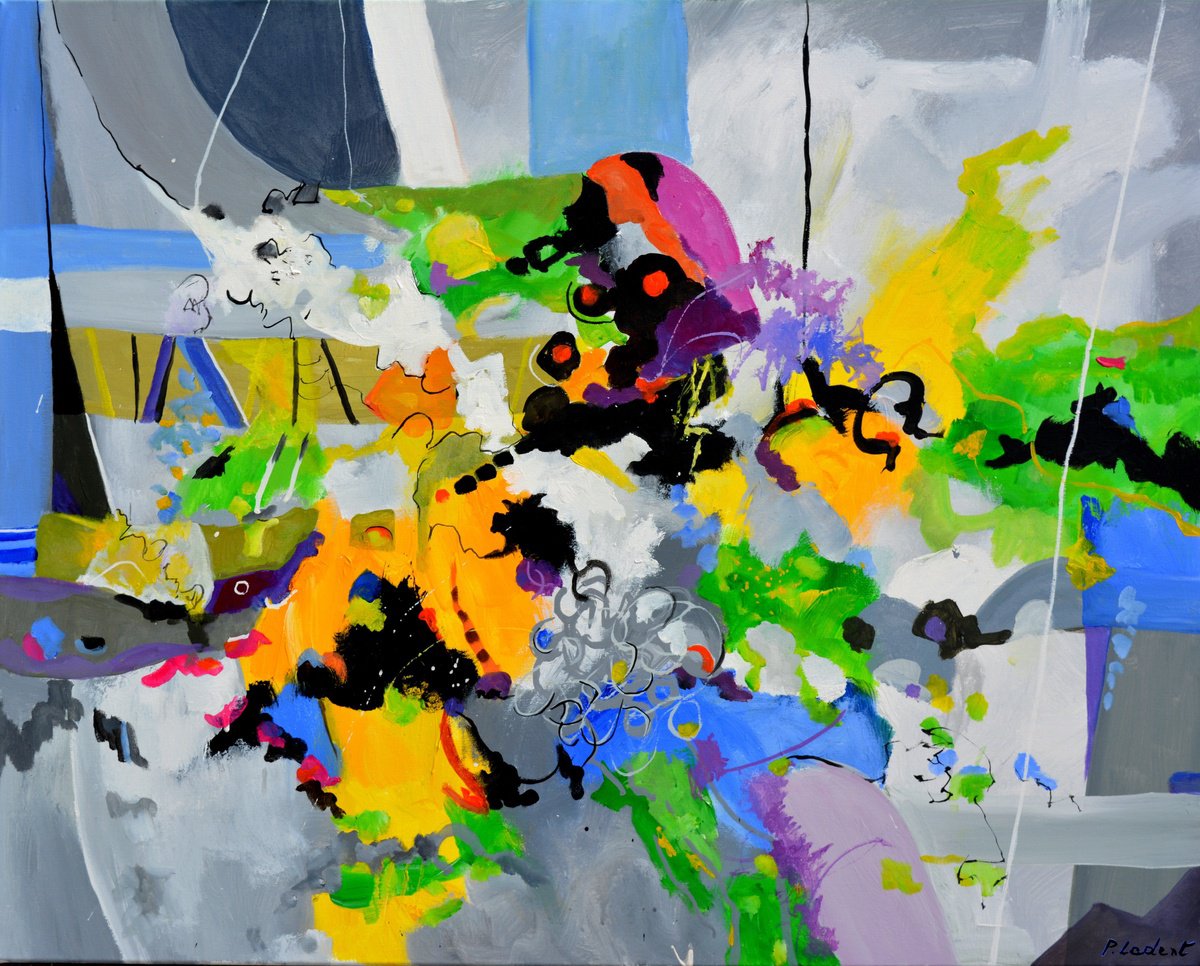 Abstract Oil Painting By Pol Henry Ledent, 39 X 31", Opening The Gates, Original Artwork