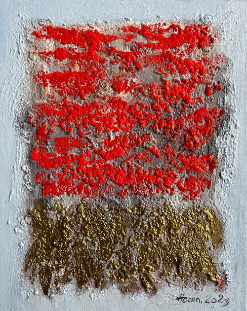 Non-human traces - 8, 24x30, canvas mixed media,  2023 by Aram Yengibaryan