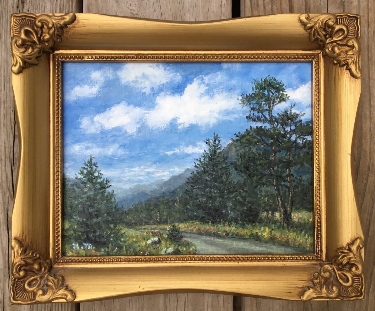 Photorealistic Landscape Oil Painting By Kathleen Mcdermott, 11 X 9", Smokey Mountain Sunshine, Original Artwork