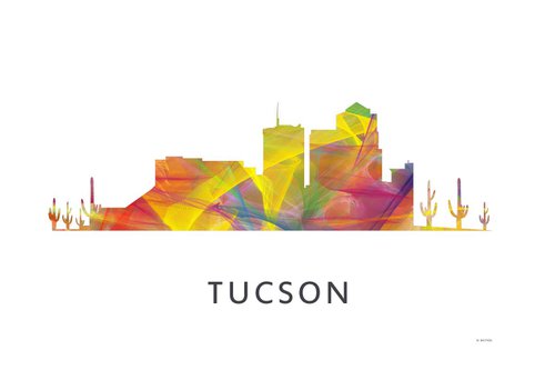 Tucson Arizona Skyline WB1 by Marlene Watson