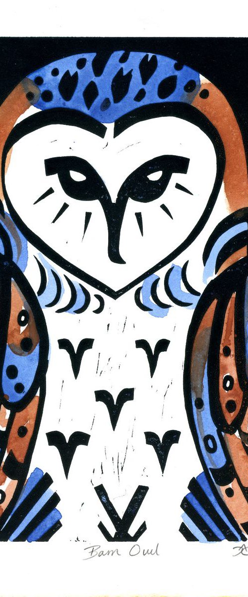 Barn Owl coloured 1/30 by Catherine Cronin