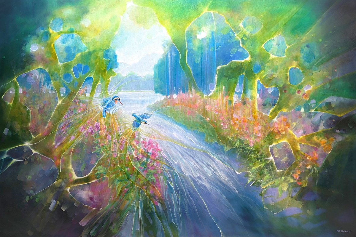 Expressive Landscape Oil Painting By Gill Bustamante, 71 X 47, Nature Weaves A Spell, Original Artwork