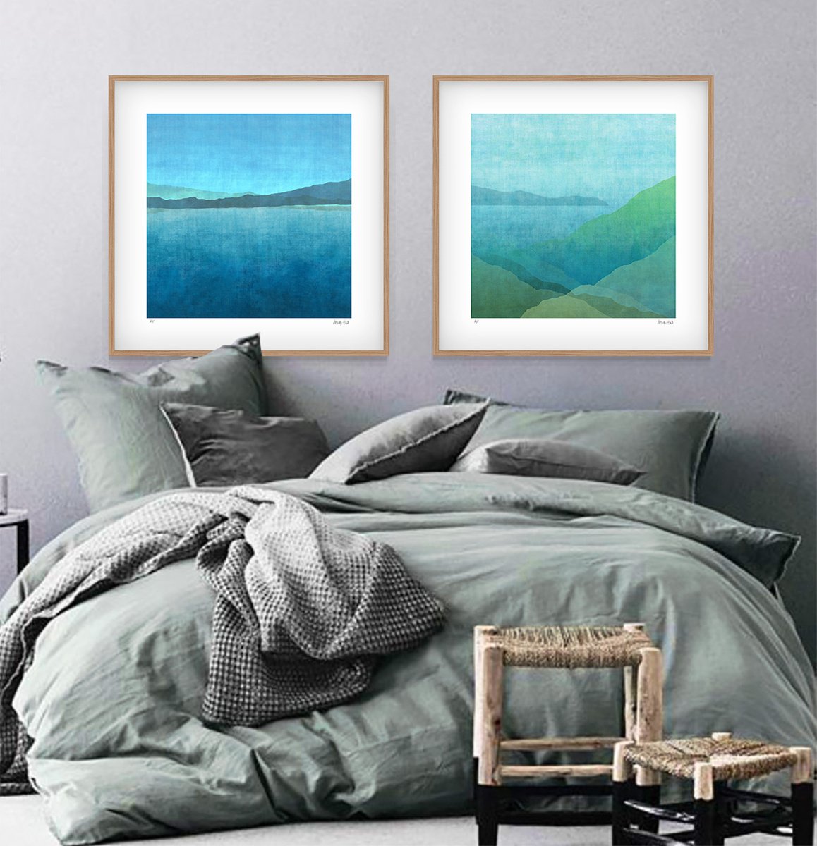Gradual Land Series - Set of 2 - 84cm ea - Limited Edition Paper Prints *UNFRAMED* by George Hall