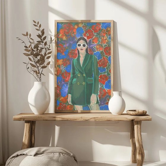 Woman in Green Coat