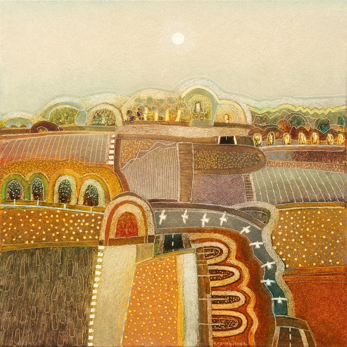 Landscape Oil Painting By Rob Van Hoek, 25 X 25", It