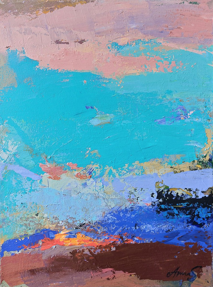 Expressive Landscape Acrylic Painting By Anna Silabrama, 12 X 16, - ?Dreamscape - ?, Original Artwork