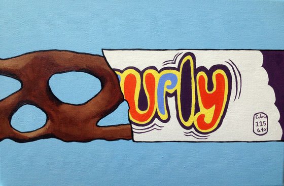 Pop Art Curly Wurly Chocolate Bar Painting On Canvas