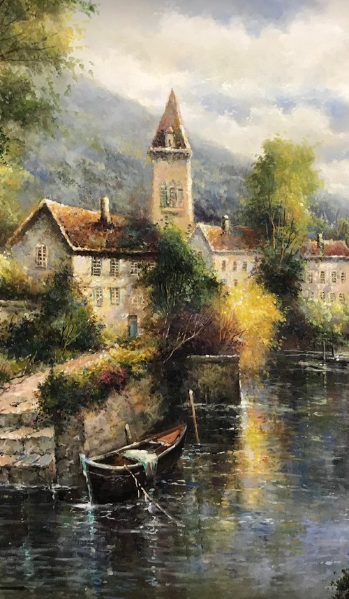 Village Scene by W. Eddie