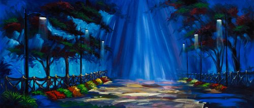Midnight Waterfall by Madhav Singh