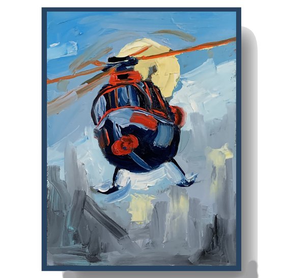 Landscape with helicopter
