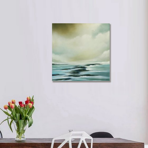 Passing Through - Original Seascape Oil Painting on Stretched Canvas