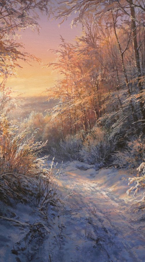 Magic winter evening by Viktar Yushkevich YUVART