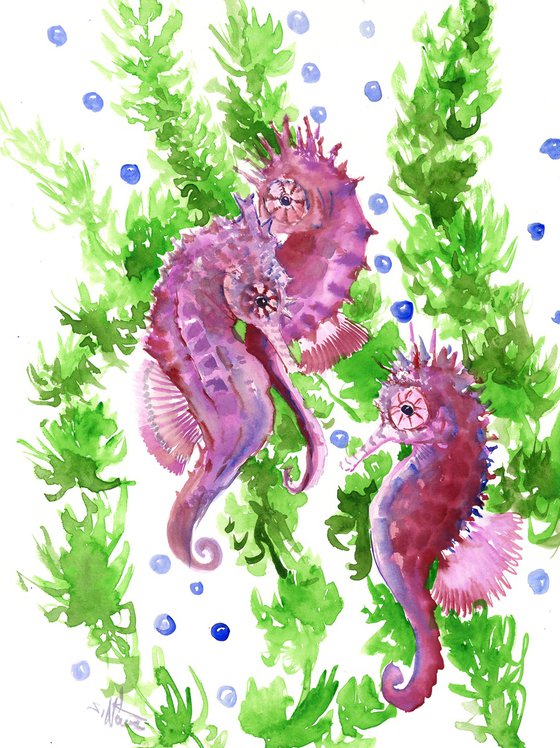 Seahorse. Underwater Scene
