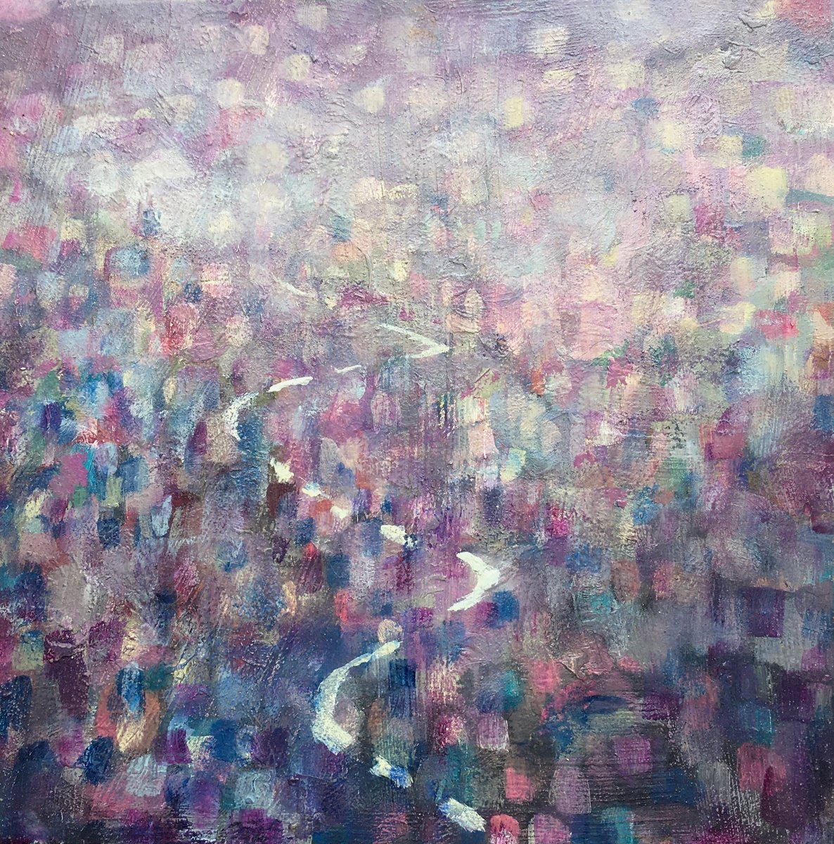 Impressionistic Landscape Oil Painting By Guy Pickford, 12 X 12, Through Unfolding Time, Original Artwork