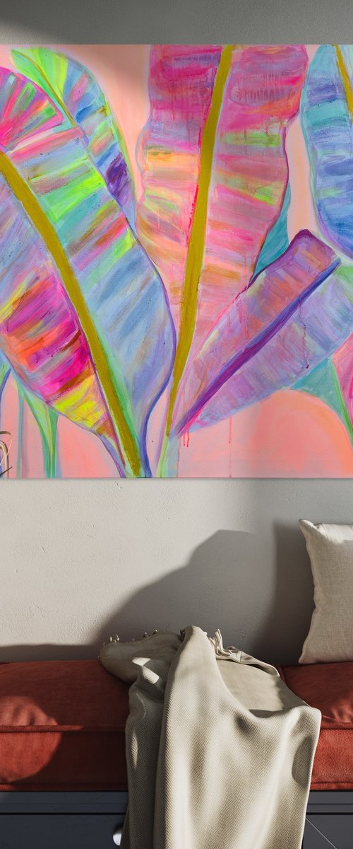 'Rainbow Banana Leaves II' by Kathryn Sillince