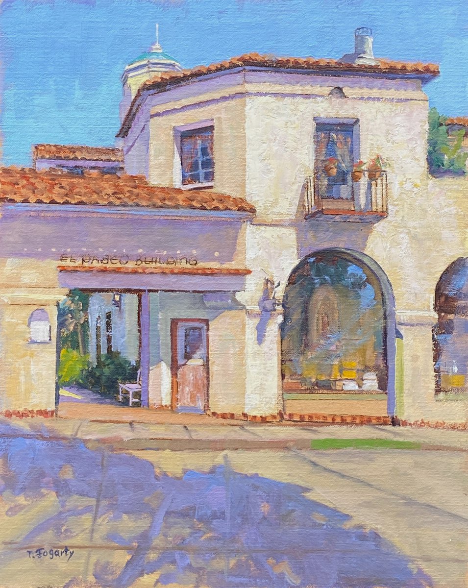Impressionistic Cityscapes Oil Painting By Tatyana Fogarty, 11 X 14", El Paseo Passageway In Carmel-By-The-Sea, Original Artwork
